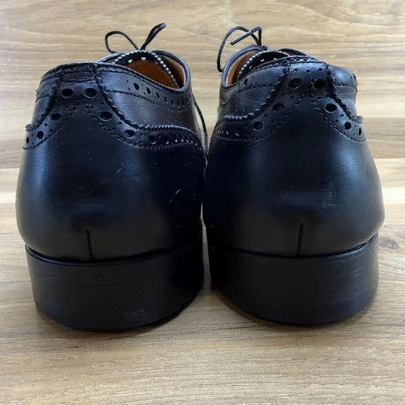 Alden Medallion Cap Toe Mens 11 A/C Black Leather Dress Shoes 909
